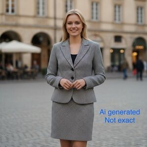 Worthinton Black and White Career Suit Blazer & Skirt 6 Houndstooth Similar